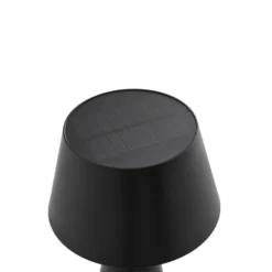 Lámpara de mesa solar LED Lindby Lirinor, de plástico negro, 13 cm