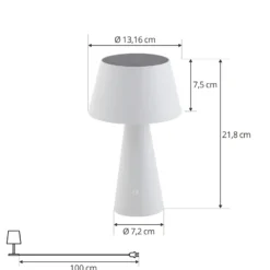 Lámpara de mesa solar LED Lirinor de Lindby, blanca, de plástico, Ø 13 cm