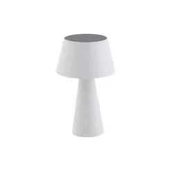 Lámpara de mesa solar LED Lirinor de Lindby, blanca, de plástico, Ø 13 cm