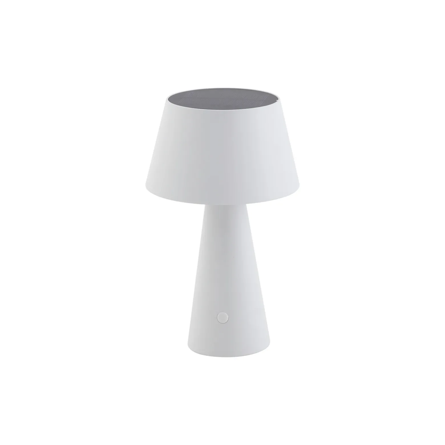 Lámpara de mesa solar LED Lirinor de Lindby, blanca, de plástico, Ø 13 cm