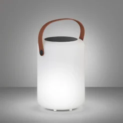 Lámpara de mesa solar LED Orno blanco cálido y RGB