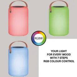 Lámpara de mesa solar LED Orno blanco cálido y RGB