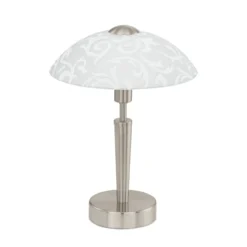 Lámpara de mesa SOLO 1, níquel mate, altura 32 cm, metal/vidrio, atenuable