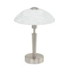 Lámpara de mesa SOLO 1, níquel mate, altura 32 cm, metal/vidrio, atenuable