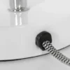 Lámpara de mesa Spring, blanca, metal, brazo flexible, con interruptor