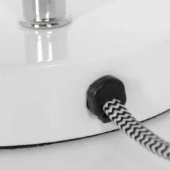 Lámpara de mesa Spring, blanca, metal, brazo flexible, con interruptor