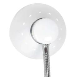 Lámpara de mesa Spring, blanca, metal, brazo flexible, con interruptor