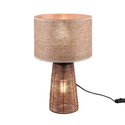 Lámpara de mesa Straw de ratán