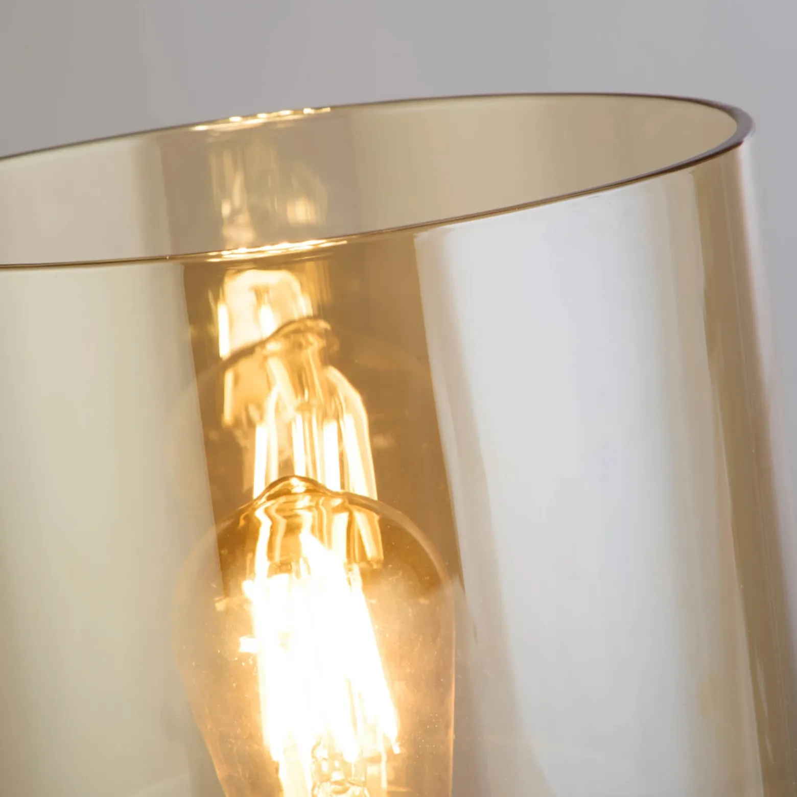 Lámpara de mesa Suecia, moca/ámbar, acero, cristal, E27