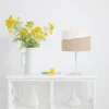 Lámpara de mesa Susan, blanco/beige/dorado