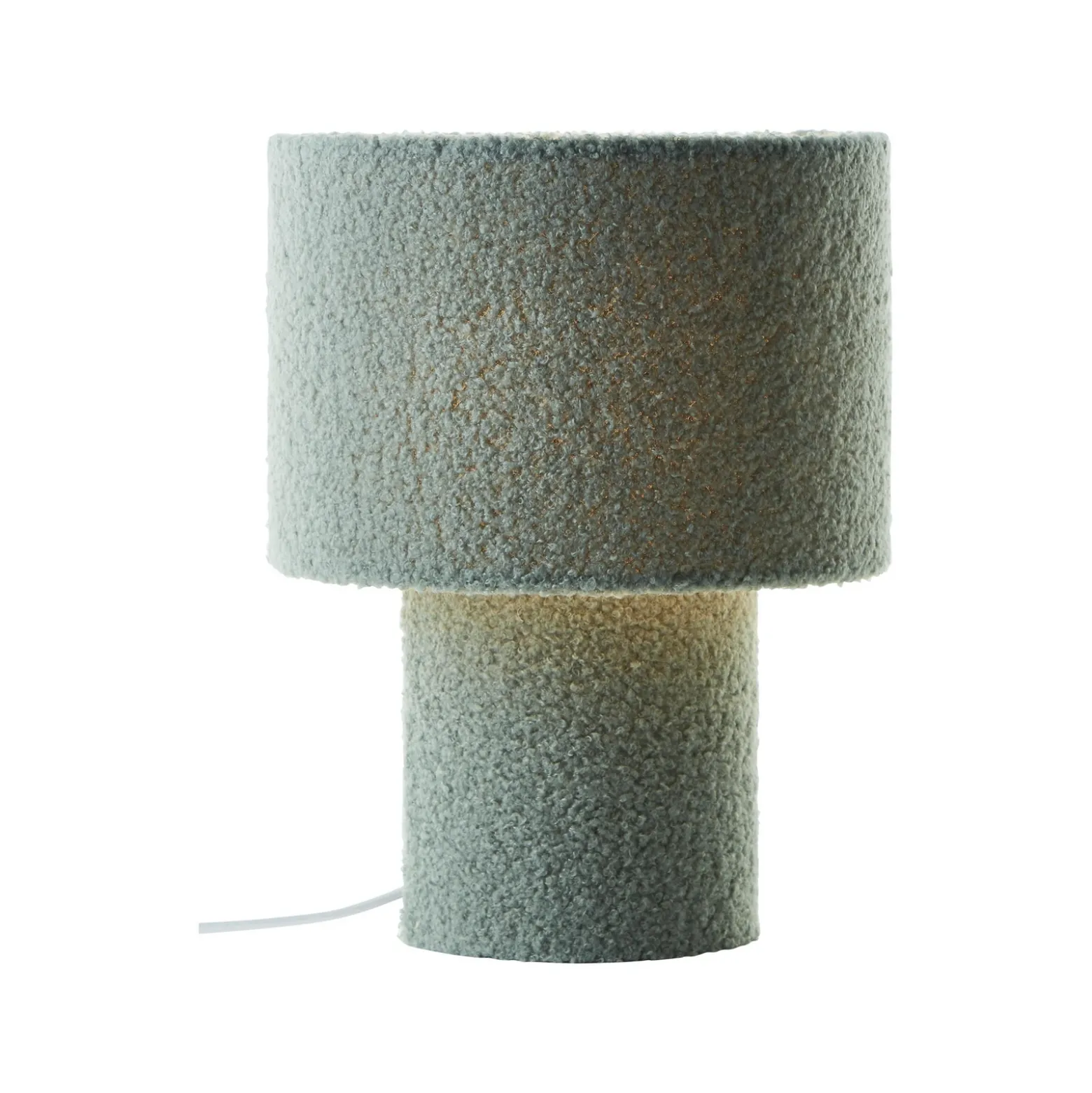 Lámpara de mesa Teddy, verde, altura 30 cm, tela/metal