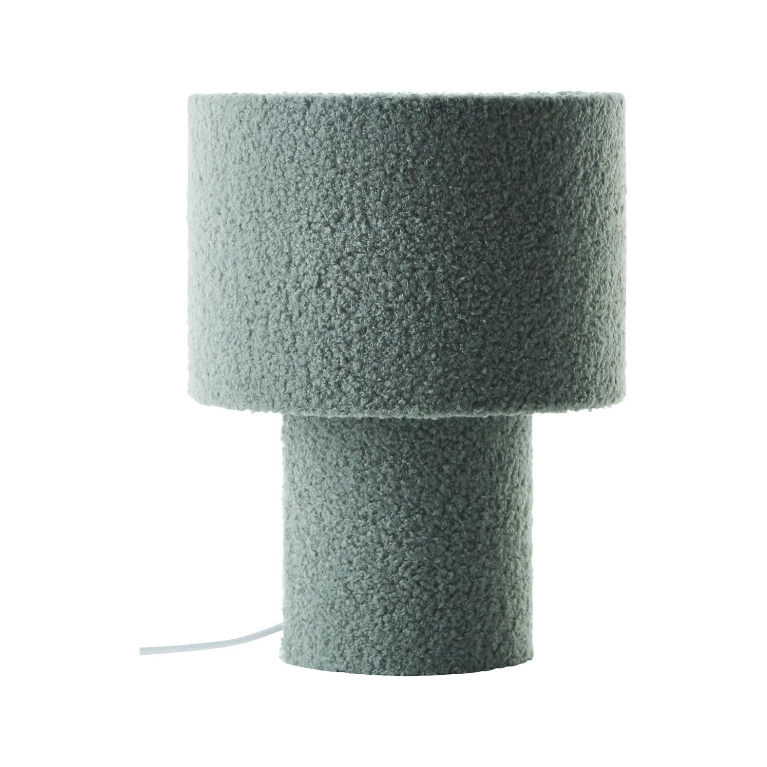 Lámpara de mesa Teddy, verde, altura 30 cm, tela/metal