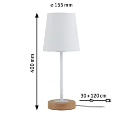 Lámpara de mesa textil de diseño natural Stellan