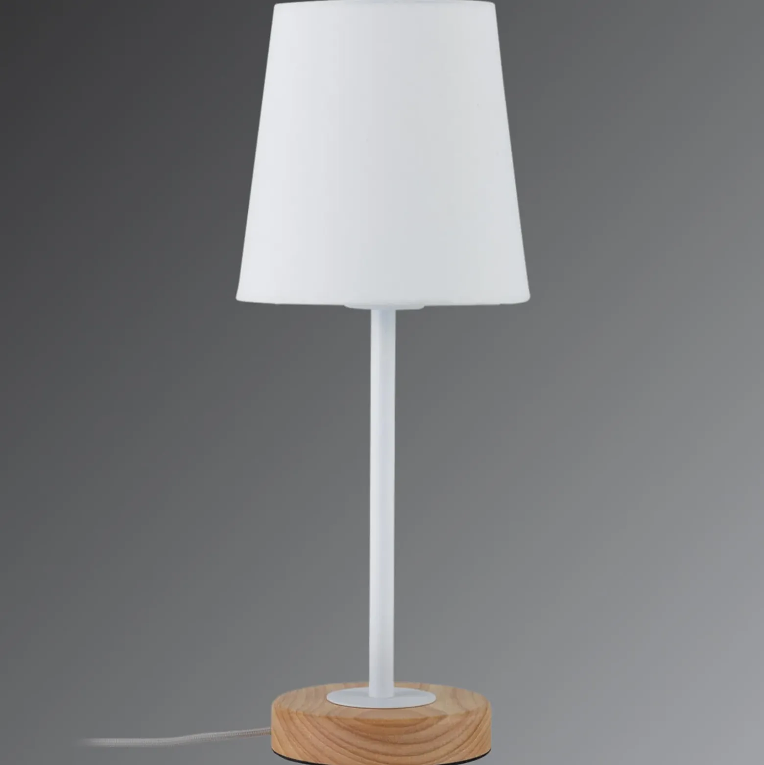Lámpara de mesa textil de diseño natural Stellan