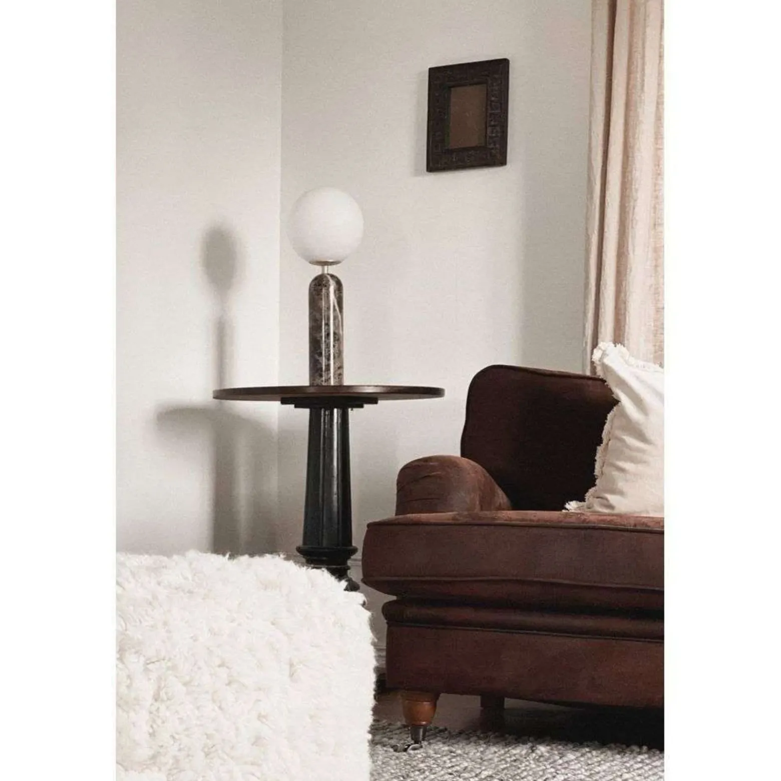 Lámpara de mesa Torrano de Globen Lighting, marrón, altura 53 cm