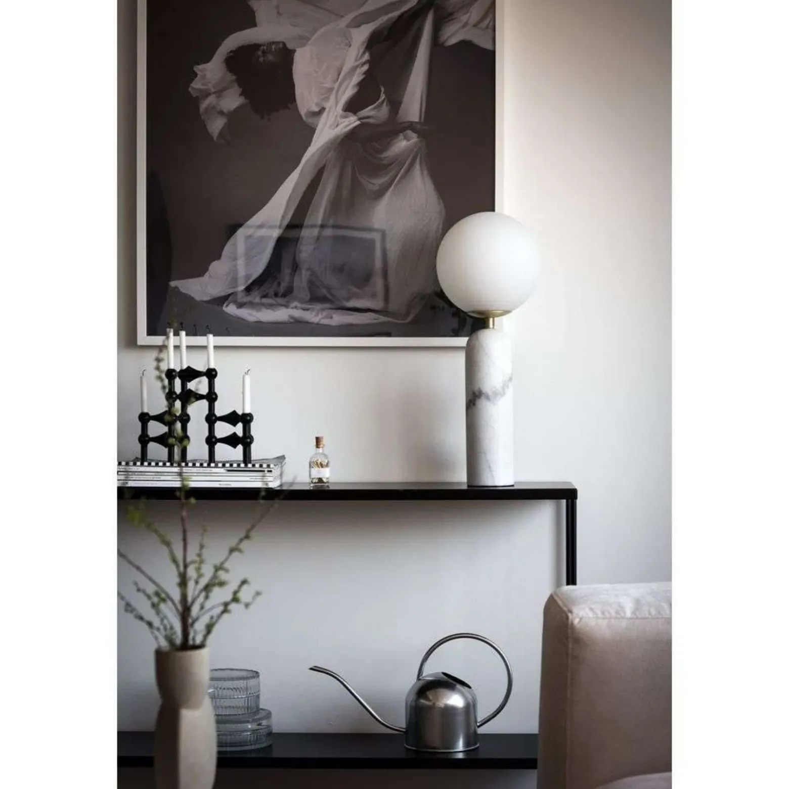 Lámpara de mesa Torrano de Globen Lighting, blanca, altura 53 cm