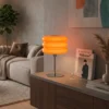Lámpara de mesa Tortora, naranja, cristal, metal, altura 30 cm, E14