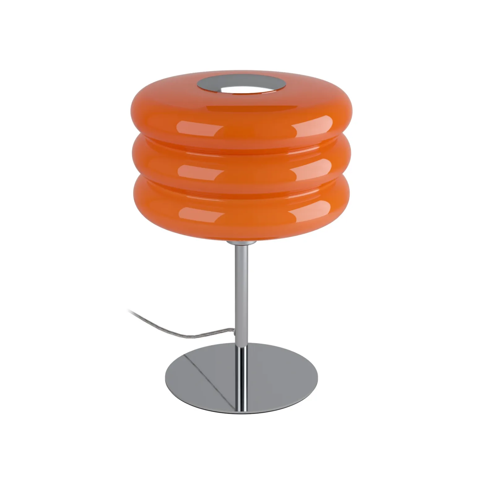 Lámpara de mesa Tortora, naranja, cristal, metal, altura 30 cm, E14
