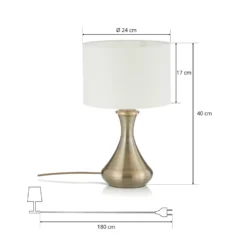 Lámpara de mesa Touch 2750, latón antiguo