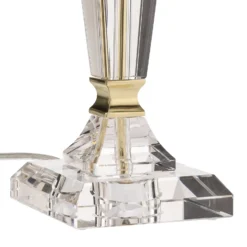 Lámpara de mesa Veronique, pie estrecho, crema/oro