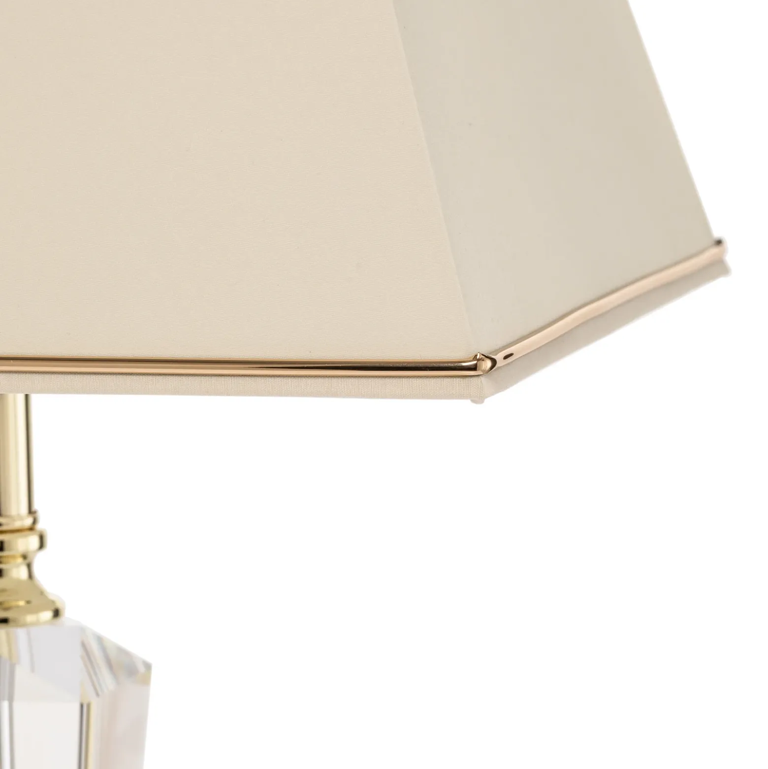 Lámpara de mesa Veronique, pie estrecho, crema/oro
