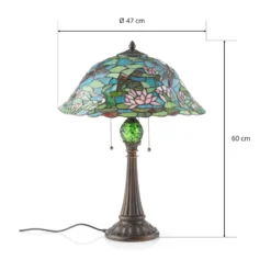 Lámpara de mesa Waterlily de estilo Tiffany