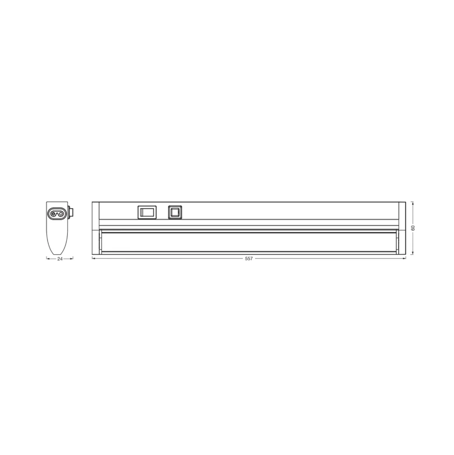 Lámpara de mueble LED OSRAM Linear Turn connect blanca 55 cm CCT atenuable