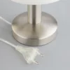 Lámpara de noche Hanno con pantalla de tela blanca
