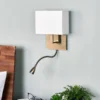Lámpara de pared DARIO con luz de lectura LED