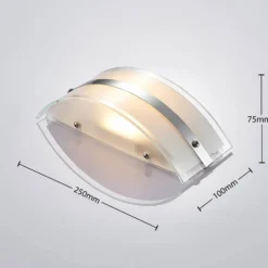 Lámpara de pared de vidrio Zinka con LED, 25 cm