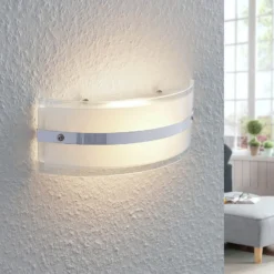 Lámpara de pared de vidrio Zinka con LED, 25 cm
