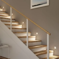 Lámpara de pared empotrable LED Paulmann Tsaro Sensor, blanca, de plástico