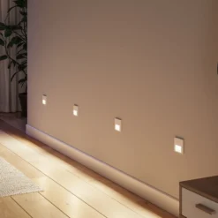 Lámpara de pared empotrable LED Paulmann Tsaro Sensor, blanca, de plástico