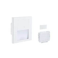 Lámpara de pared empotrable LED Paulmann Tsaro Sensor, blanca, de plástico