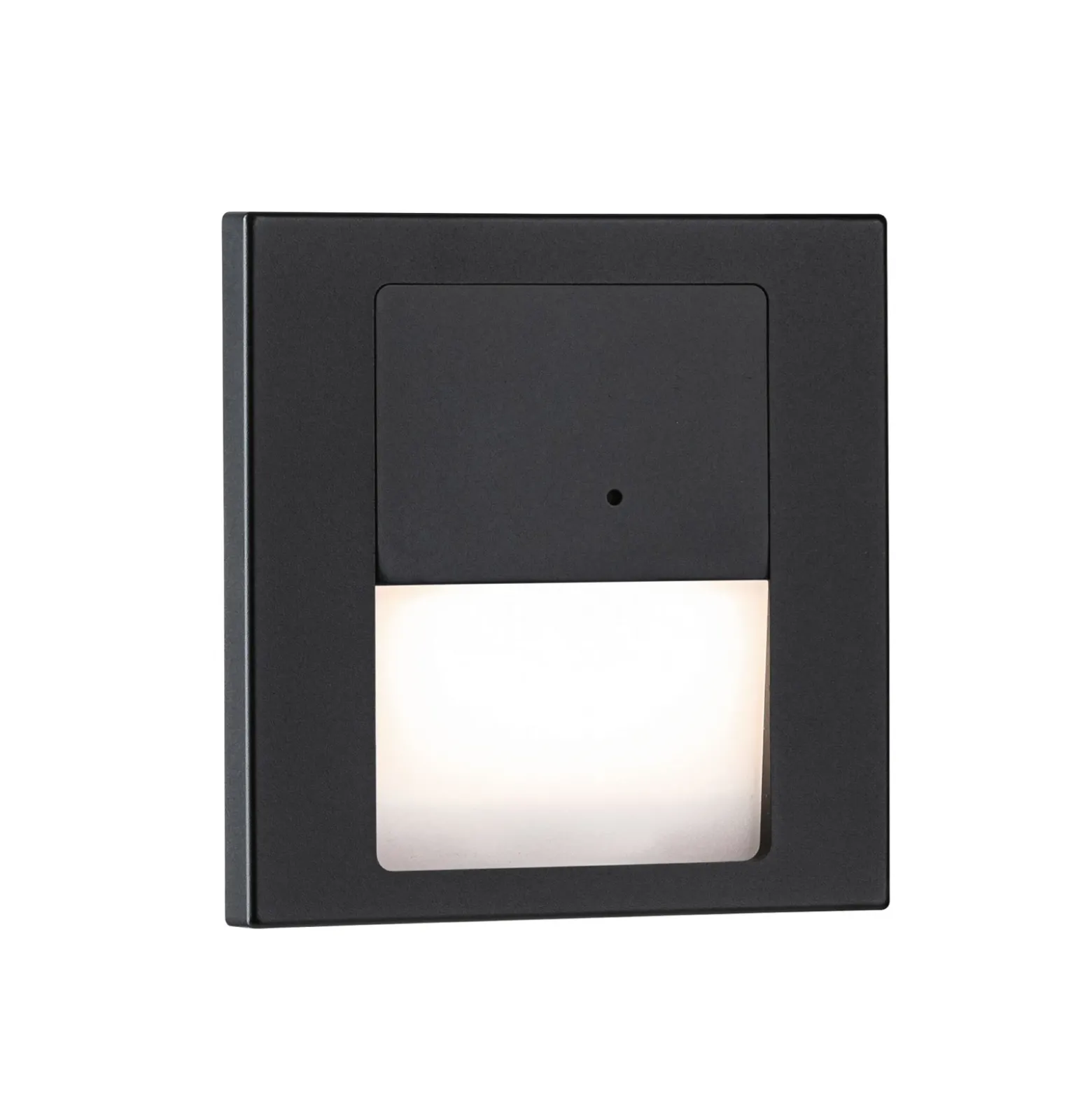 Lámpara de pared empotrable LED Paulmann Tsaro con sensor, de plástico negro