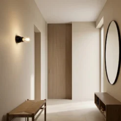 Lámpara de pared Frost de cerámica, negro