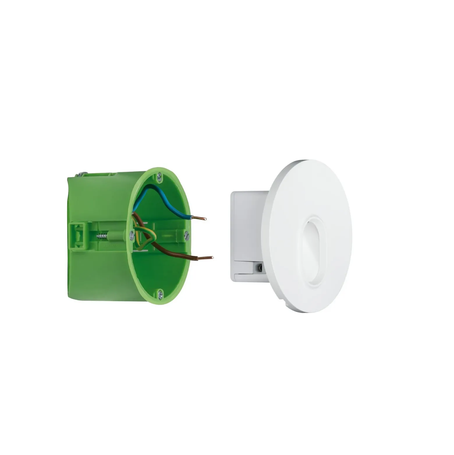 Lámpara de pared LED empotrable Paulmann Wall, blanca, redonda, de plástico