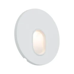 Lámpara de pared LED empotrable Paulmann Wall, blanca, redonda, de plástico
