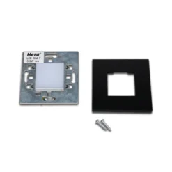 Lámpara de pared LED empotrable Wall F, negra, 7,5 x 7,5 cm, chapa metálica