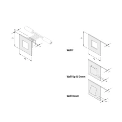 Lámpara de pared LED empotrable Wall F, negra, 7,5 x 7,5 cm, chapa metálica