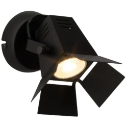 Lámpara de pared LED Movie técnica, negra