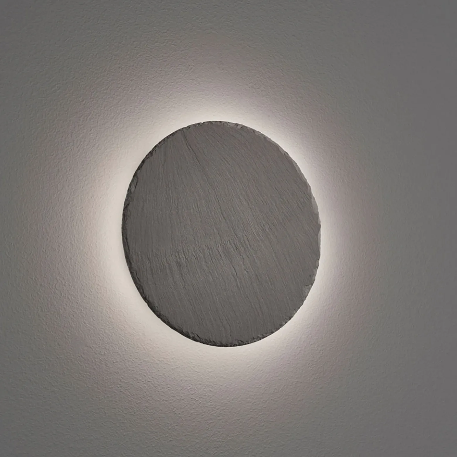 Lámpara de pared LED Raven de pizarra, redondo