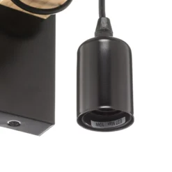 Lámpara de pared Townshend con elemento de madera