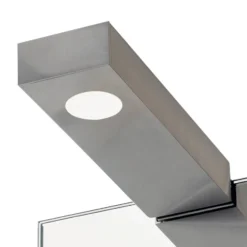 Lámpara de pared y espejo Flat 2 LED, níquel mate