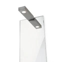 Lámpara de pared y espejo Flat 2 LED, níquel mate