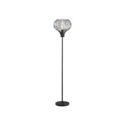 Lámpara de pie Aglio, altura 180 cm, negra, metal