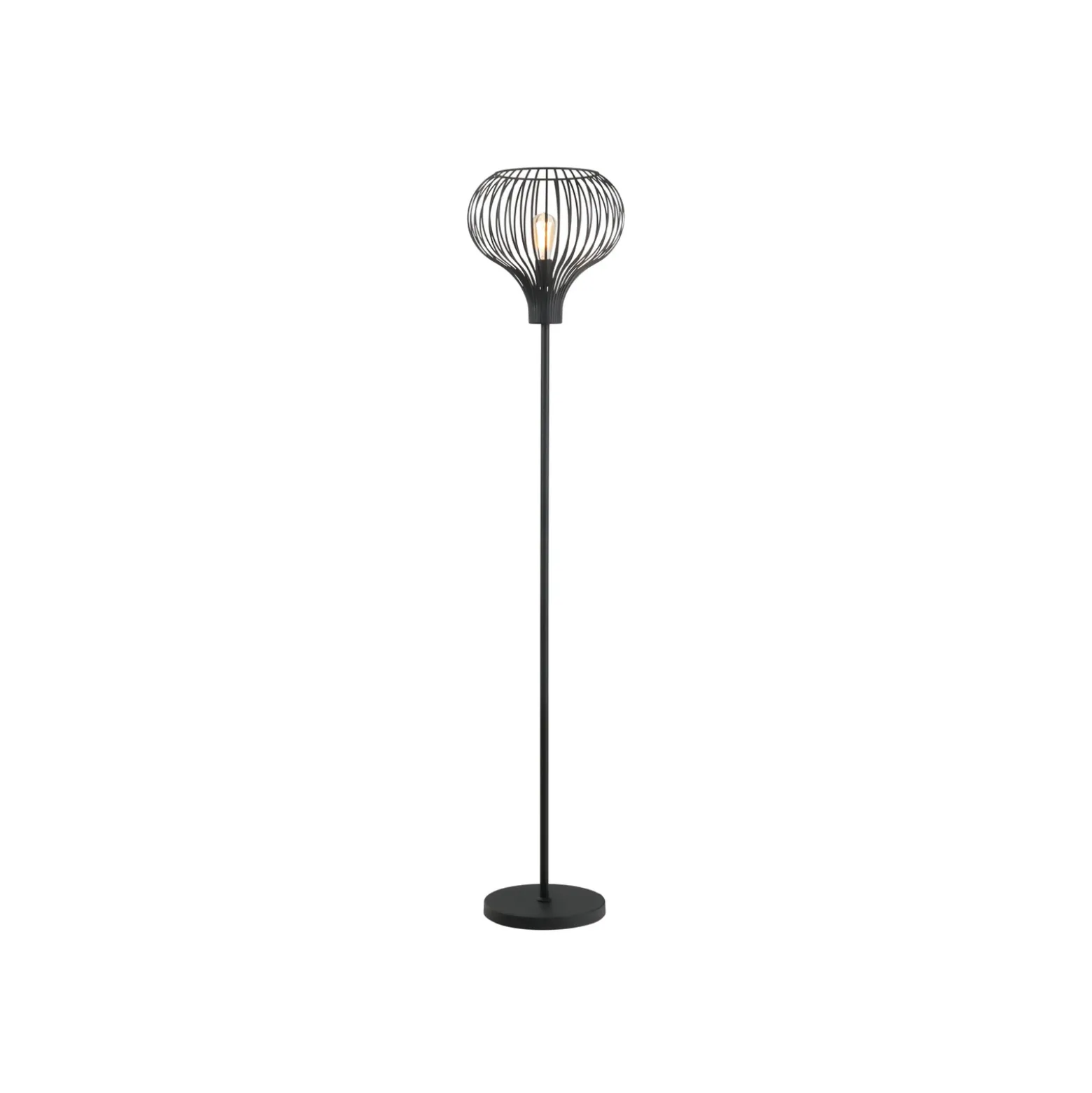 Lámpara de pie Aglio, altura 180 cm, negra, metal