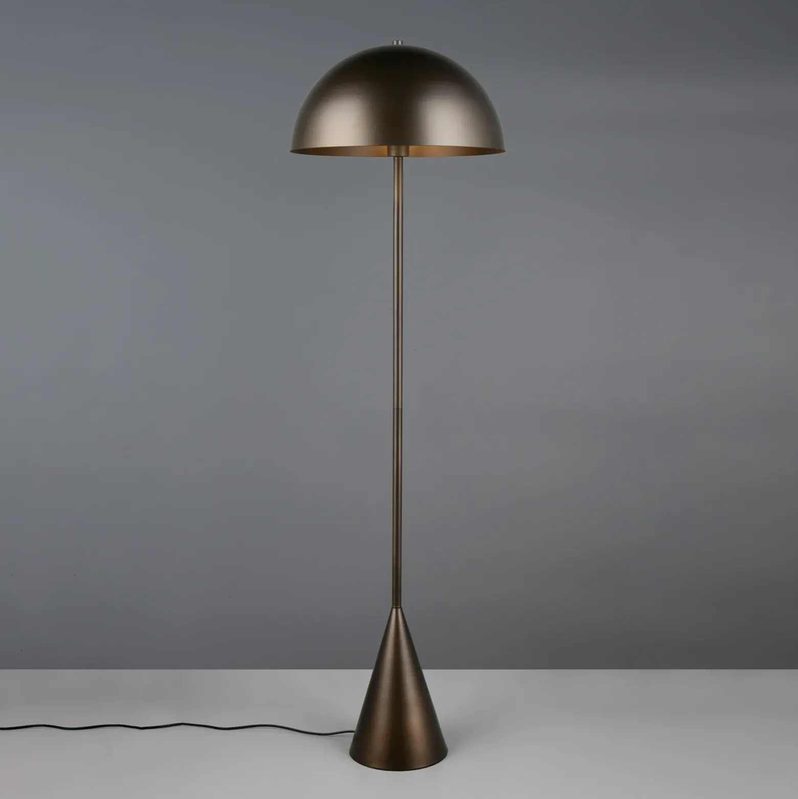 Lámpara de pie Alfie, color platino, altura 130 cm, metal, E27