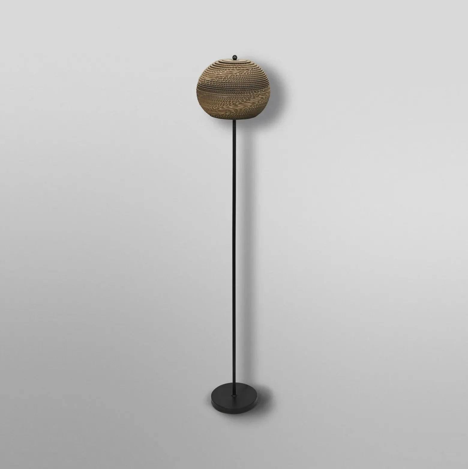 Lámpara de pie BALL de OSRAM, marrón, altura 160 cm, cartón ondulado, E27