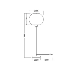 Lámpara de pie BALL de OSRAM, marrón, altura 160 cm, cartón ondulado, E27